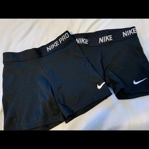 2 pairs Nike black spandex
